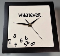 Whatever. Scrambled Numbers Wall Clock 7.5” Square Not Working Hysterical