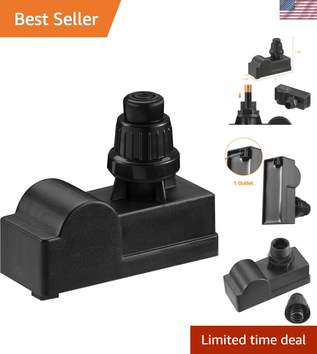 1 Outlet AAA Battery Push Button Ignitor for Gas Grills - Certified gallery