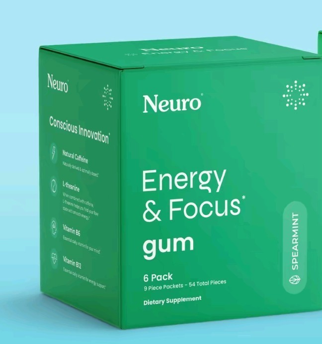 Neuro Gum Energy & Focus Extra Strength Spearmint 54 Pieces In Total gallery