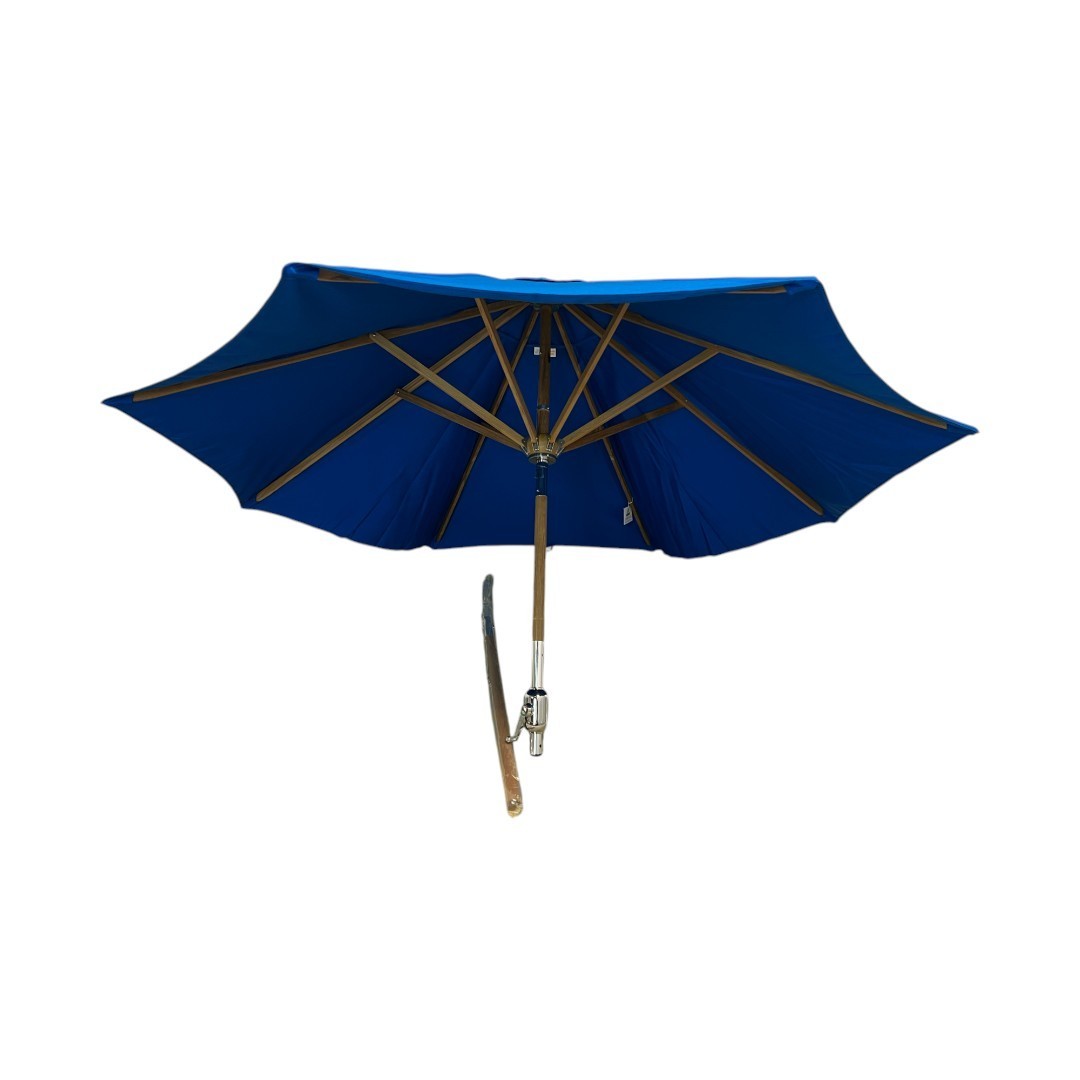 Galtech Octagonal Teak Patio Market Umbrella with Crank Lift and Rotational Tilt gallery
