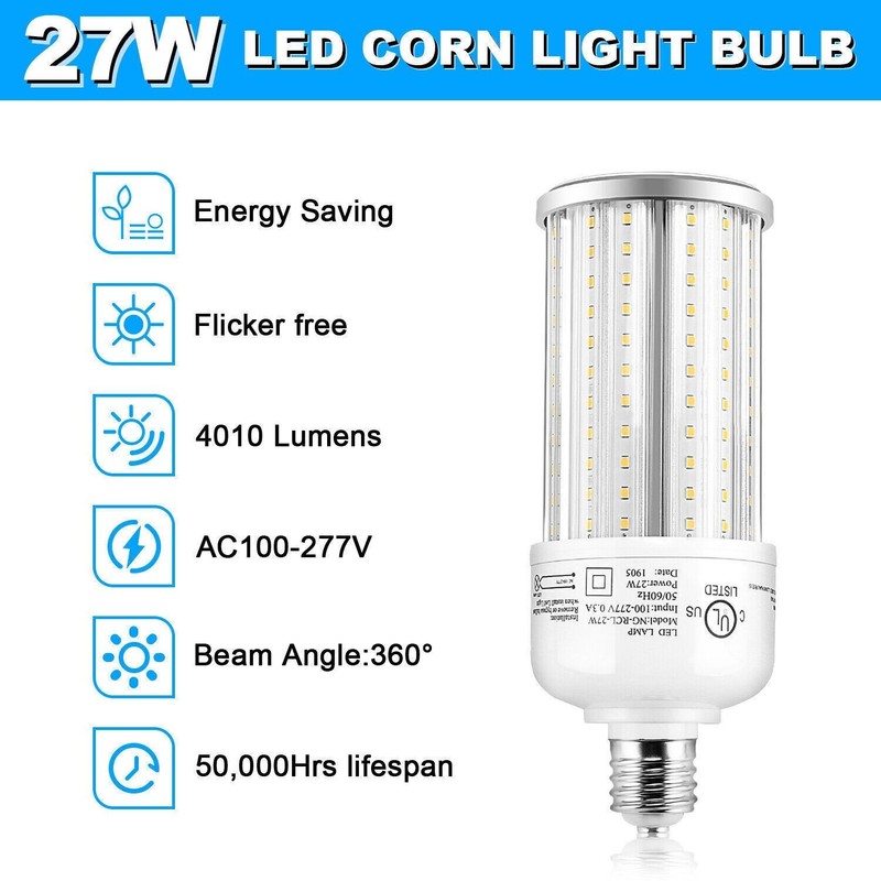 5000K Daylight, E39 Mogul Base, 36W LED Corn Light Bulb Warehouse High Bay Lamps gallery
