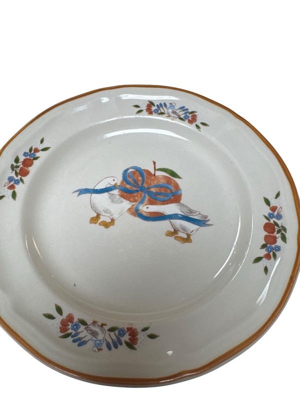 Gibson Applejack Goose Dinnerware Set 7 Pc Plates Bowls Farmhouse gallery