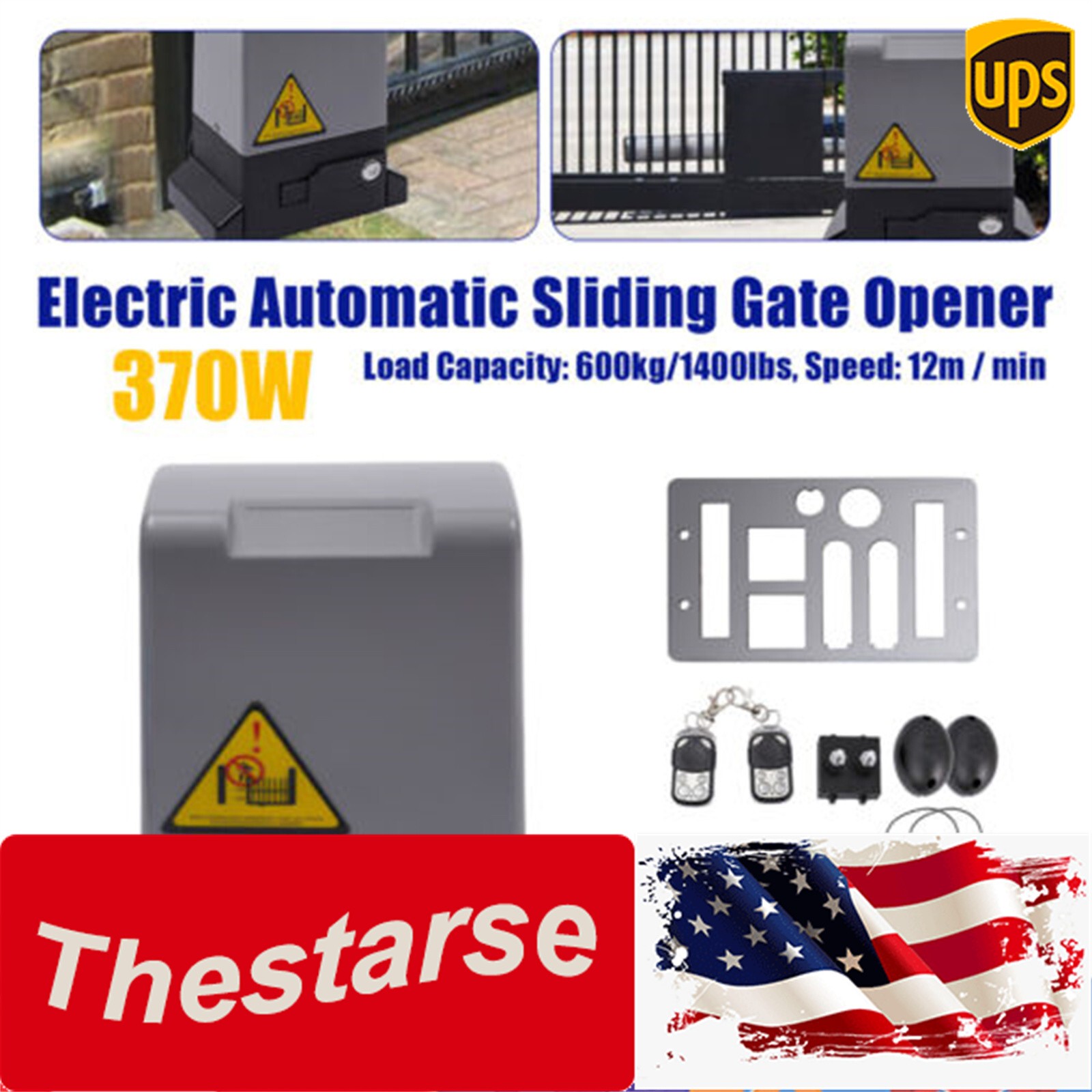 1400LBS Electric Automatic Sliding Gate Opener Door Operator&Remote Control 370W gallery