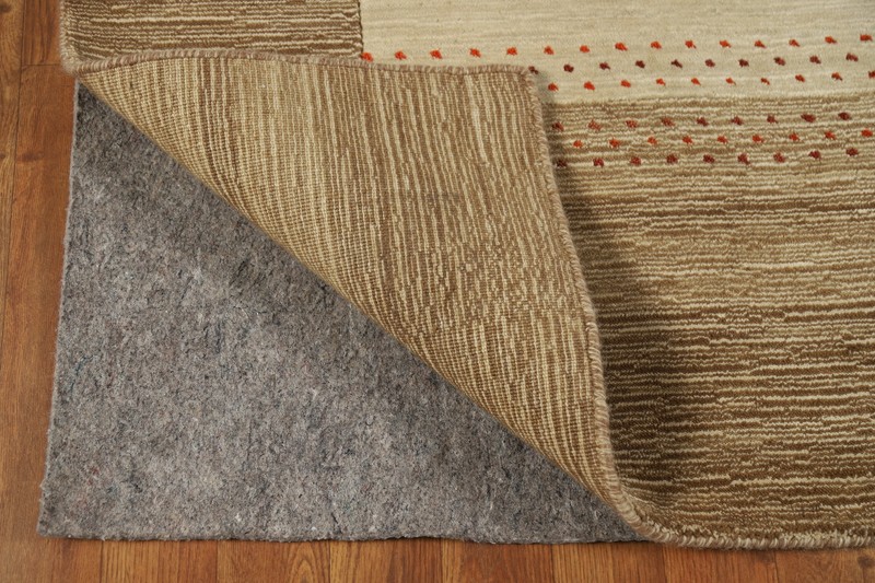 Bordered Stylish and Durable Gabbeh Beige Rug Hand-knotted Wool 5x8 ft. gallery