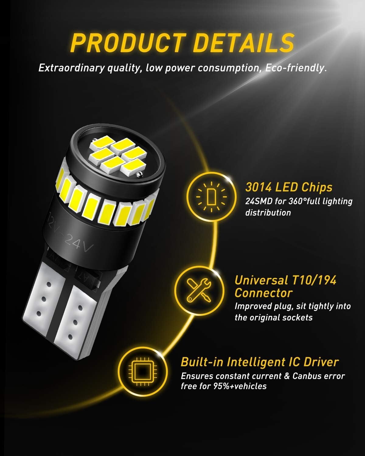 Bombilla LED de 6000 K, chips LED blancos, kit de luces de repuesto sin errores gallery