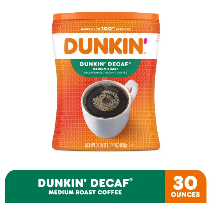 2 Pack - Dunkin' Original Blend Medium Roast Decaf Ground Coffee, 30 Oz. gallery
