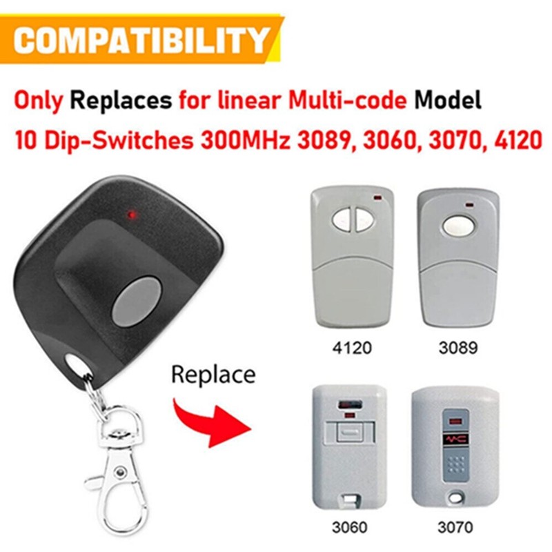 Multi-Code 3089 MultiCode 308911 for Linear MCS308911 Garage Gate Remote 300mhz gallery