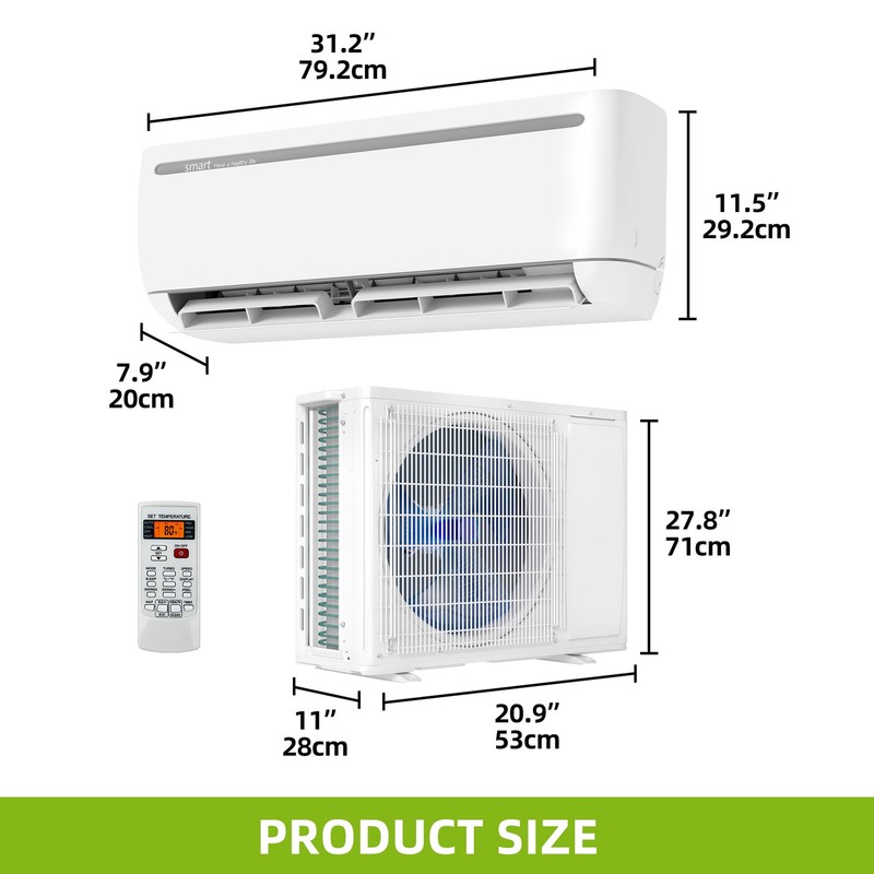 18000 BTU Ductless Mini Split Heat Pump - 19 SEER2, 208-230V Power 18K gallery