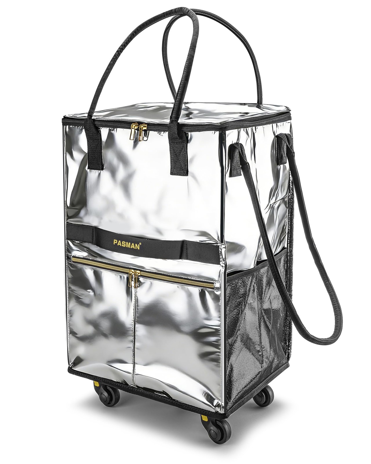 Reusable Grocery Bag on 5 Wheels, Foldable Rolling Tote Bag with Handle and Z... gallery