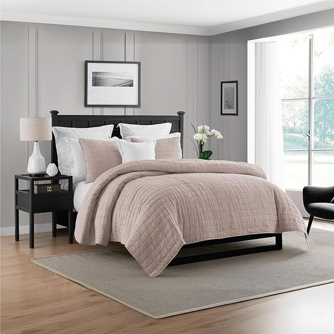Swift Home Oversized 3pc Enzyme Washed Reversible Crinkle Quilt Coverlet Bedspre gallery