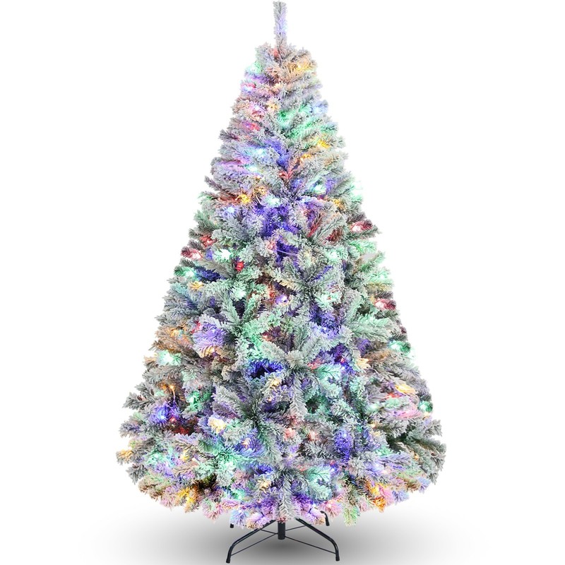 Prelit Artificial Christmas Tree +Lights 6ft/7.5ft Snow Flocked Holiday Xmas🎄 gallery