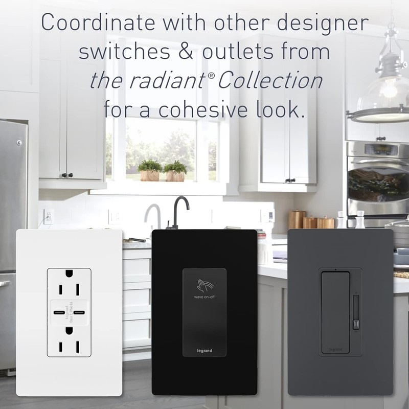 Legrand radiant Screwless Wall Plate Decorator Rocker Outlets 3Gang Dark Bronze gallery