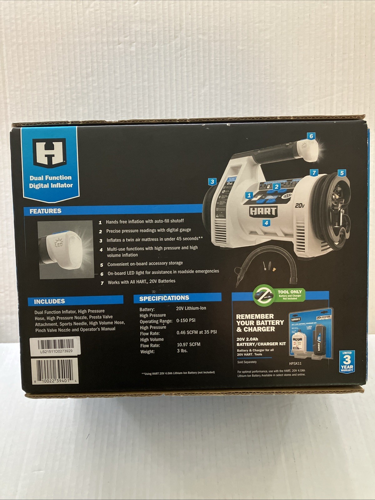 New HART 20-Volt Cordless Dual Function Digital Inflator (Battery Not Included) gallery