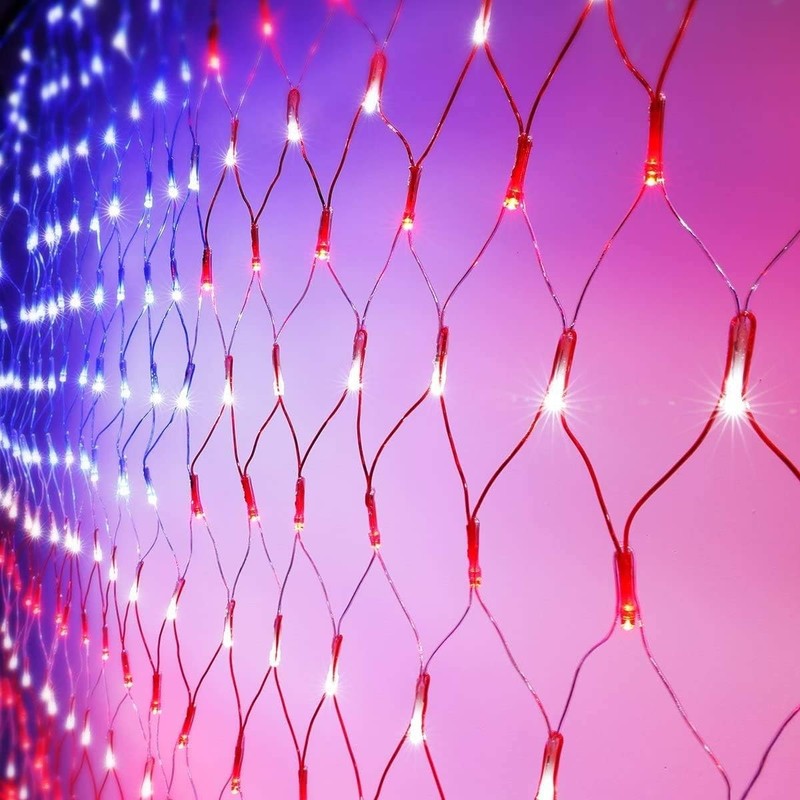American Flag String Lights, Waterproof Led Flag Net Light, with 420 Super Brigh gallery