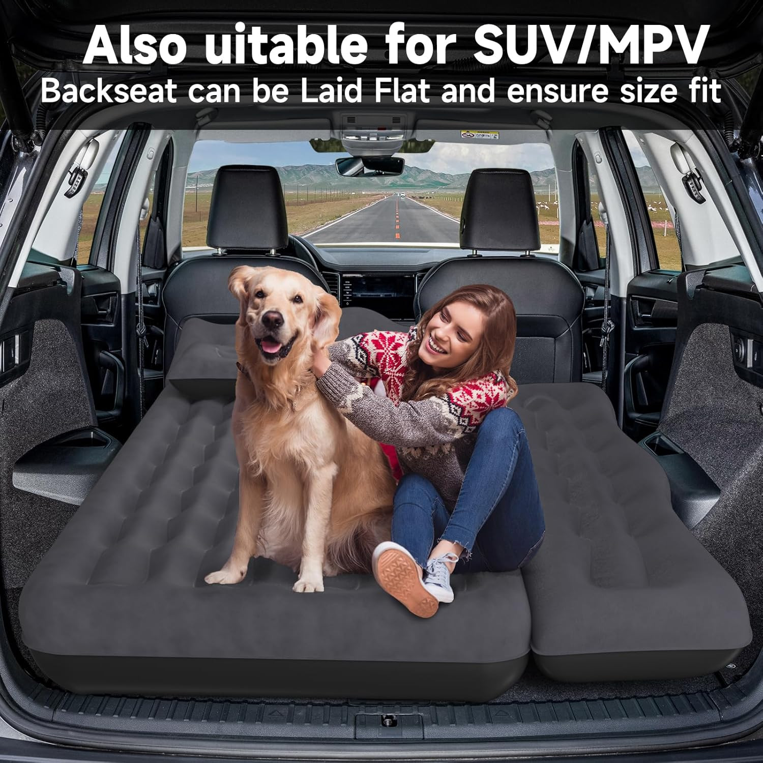 Back Seat Car Air Mattress: Inflatable SUV Car Camping Bed for Truck Van, Thicke gallery