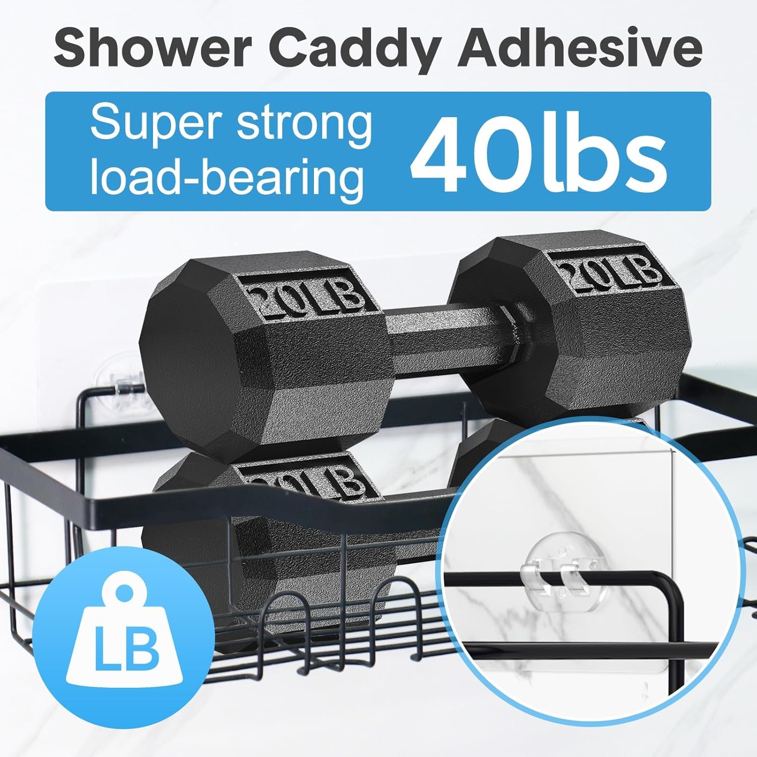 Shower Caddy Adhesive Replacement Hooks Strong Waterproof Shower Hooks Set of 14 gallery
