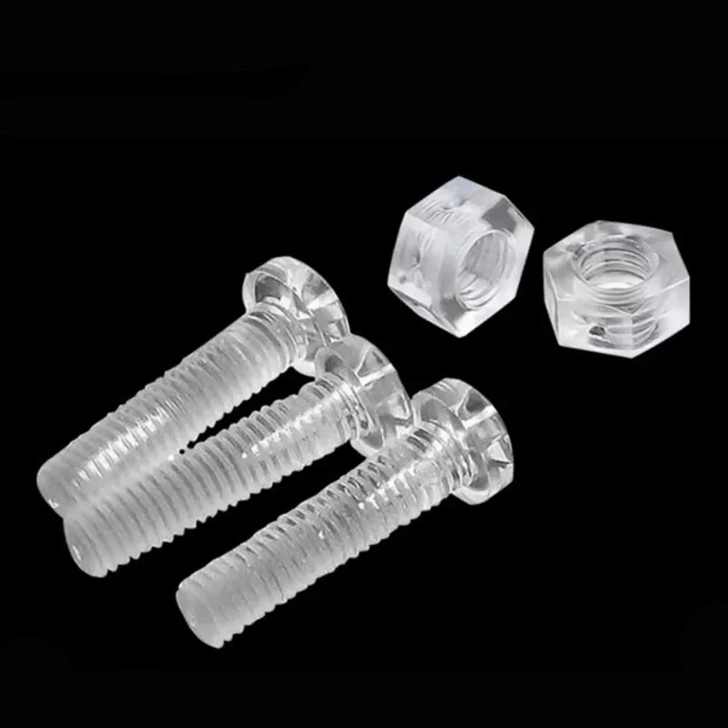 Acrylic Plastic Nylon Clear Transparent Round Pan Phillips Cross Head Screws+Nut gallery