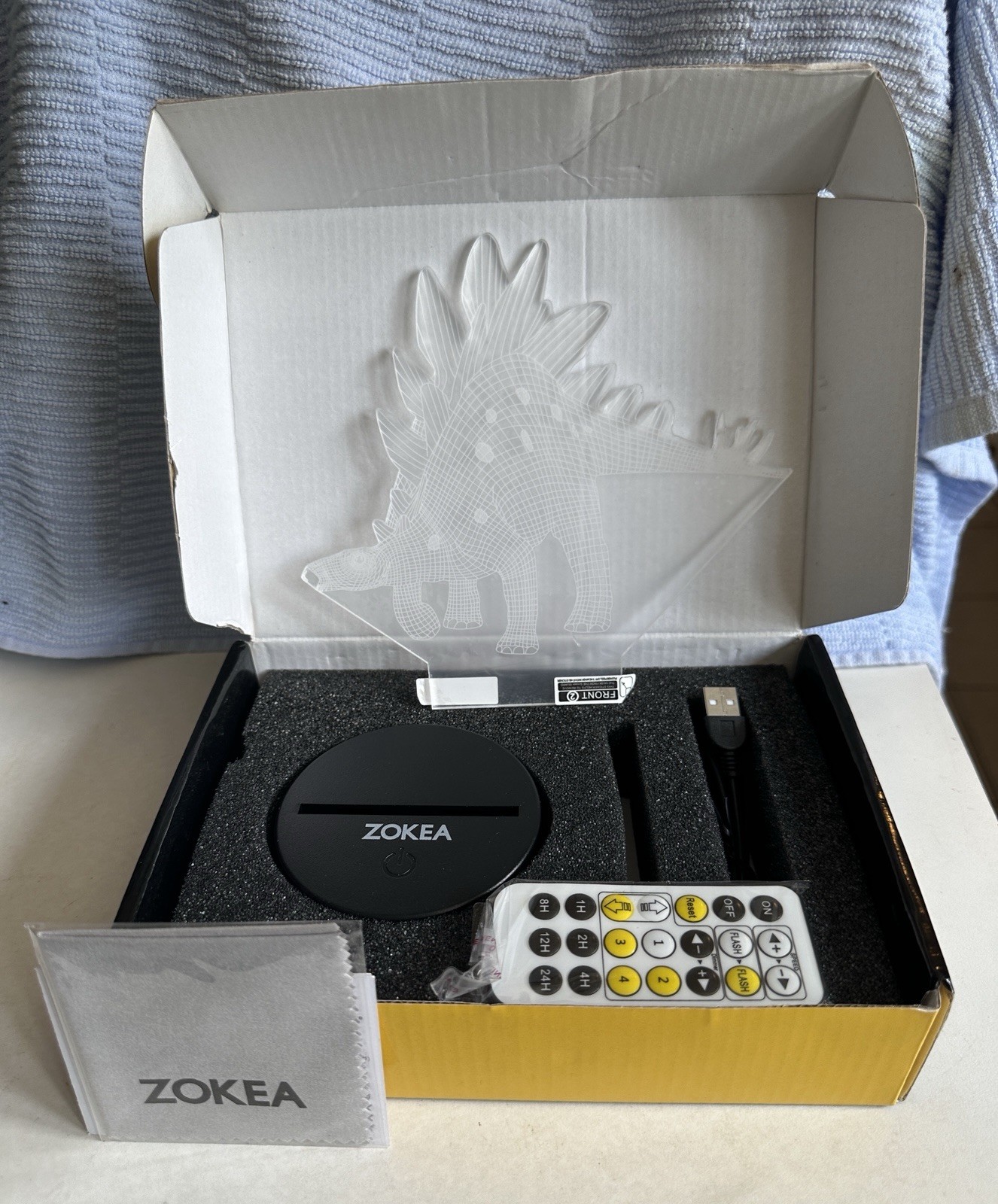 Zokea Dinosaur Night Light 3D Table Desk Lamp 7” NIB Remote 7 Colors Smart Touch gallery