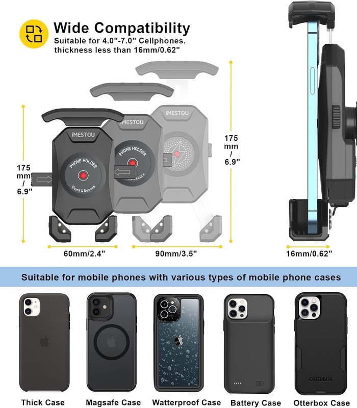 Motorcycle Fork Stem Phone Mount Wireless/USB C Charger with RAM 1" Ball Fits gallery