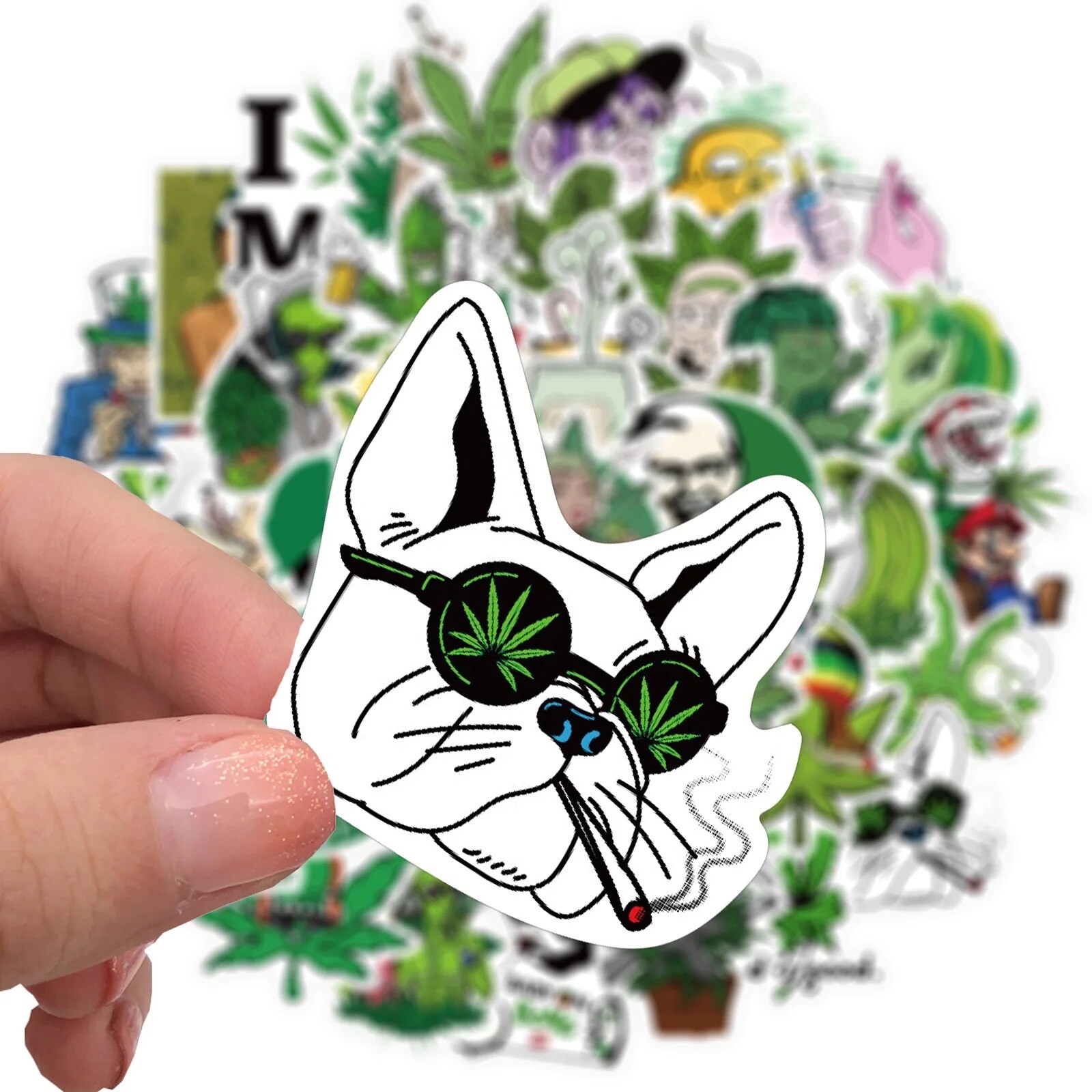 10 Random 420 Weed Stickers Marijuana Themed Yeti Laptop Decal Car Free Shipping gallery