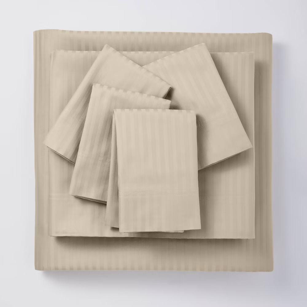 Threshold 400 Thread Count Cotton Damask 6PC Sheet Set Sophisticated gallery