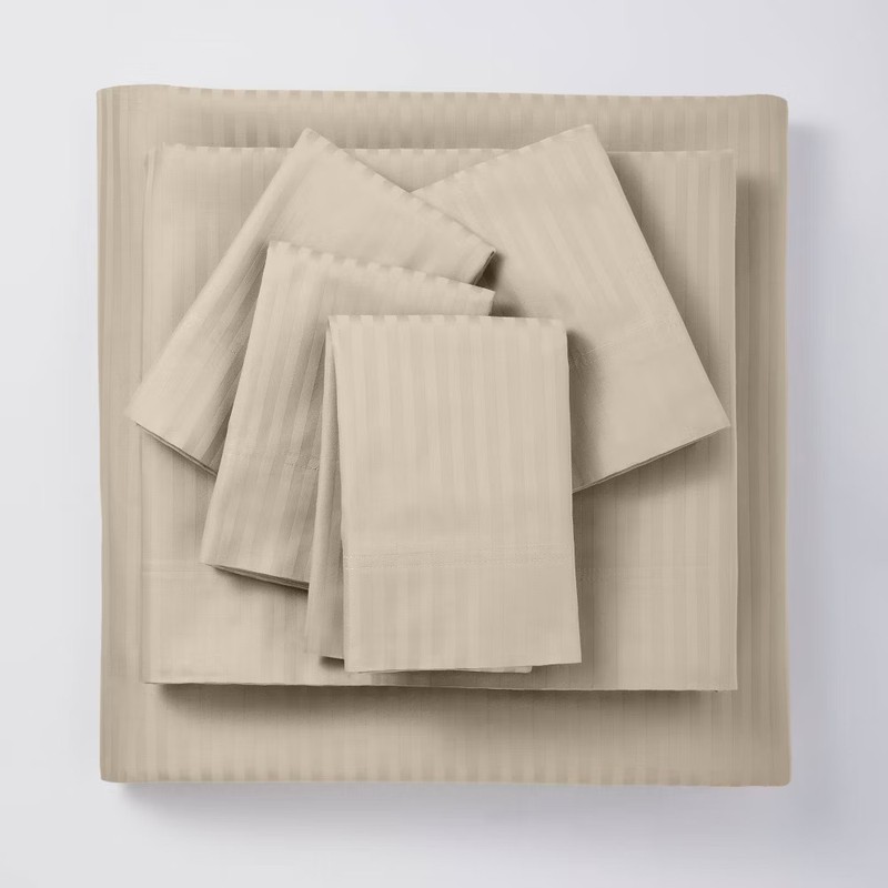 Threshold 400 Thread Count Cotton Damask 6PC Sheet Set Sophisticated gallery