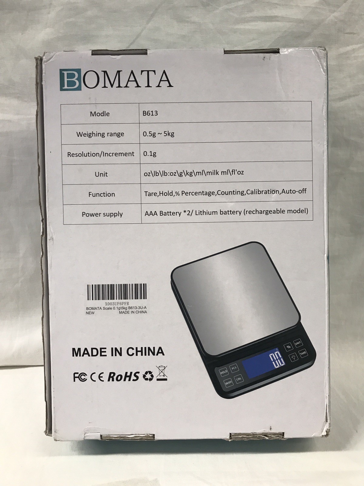 BOMATA Large Digital Kitchen Scale 0.1g/0.001oz High Precision, 5kg/11lb Bakery gallery