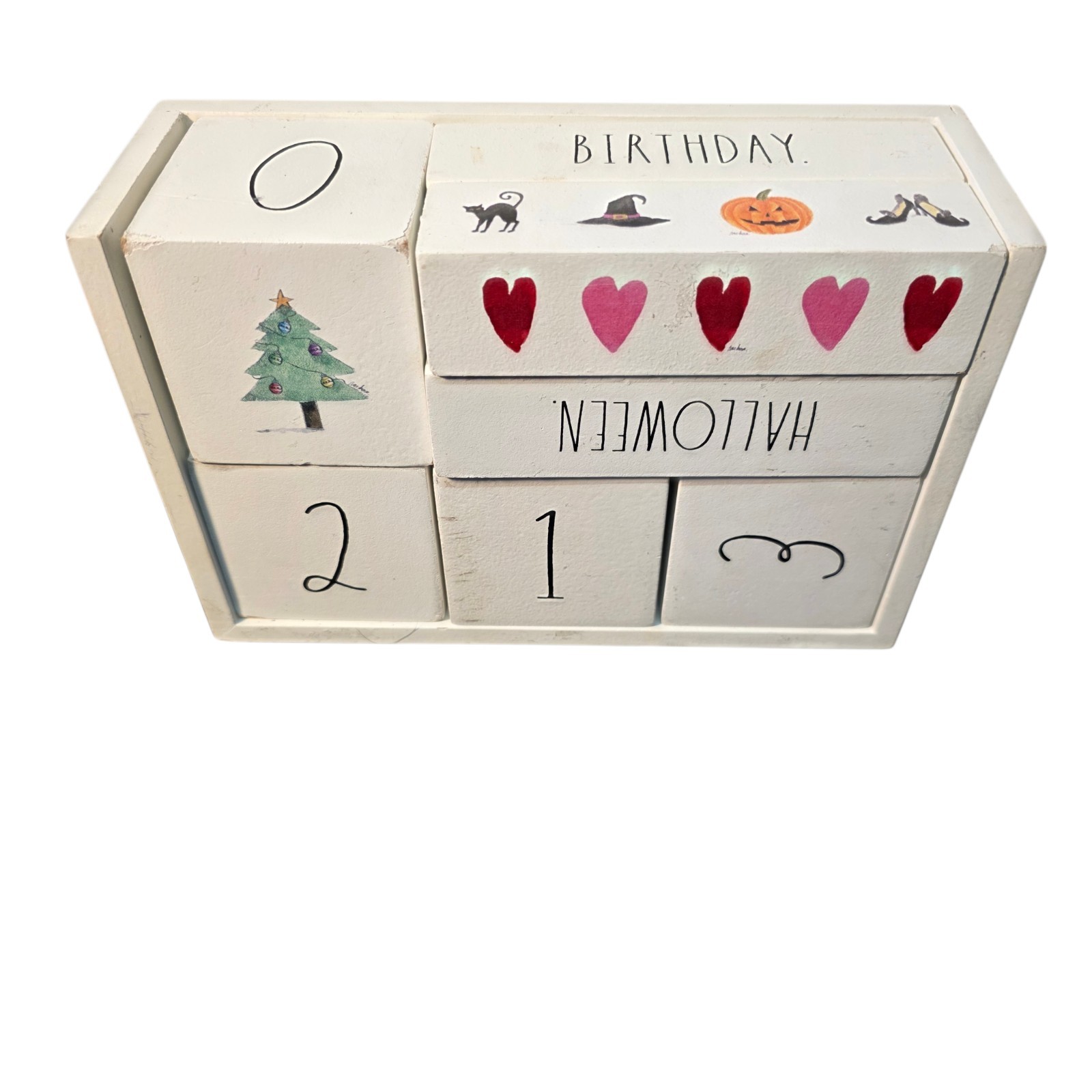 RAE DUNN 365 Days Wood Block Countdown Calendar Special Days Holidays gallery