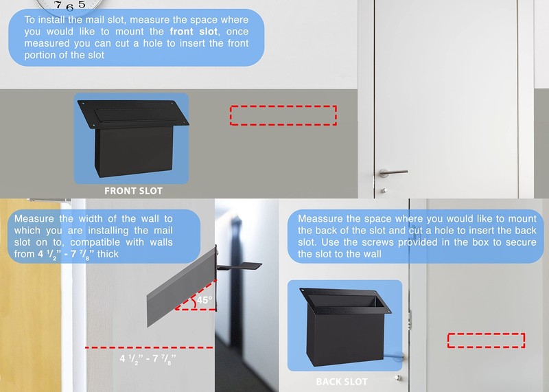 Durabox Through The Wall Mail Slot, Two Piece Deposit Chute Drop for Document... gallery