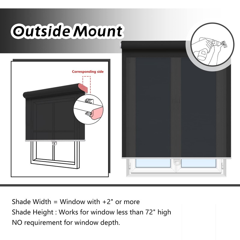 Cordless Roller Shades for Windows Light Filtering Shades with 5% Openness So... gallery