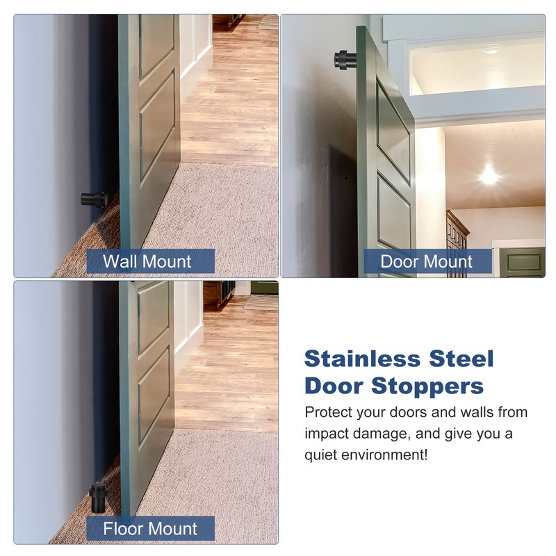 10Pcs 2.6" Door Stoppers, Stainless Steel Floor Mount Door Stop gallery
