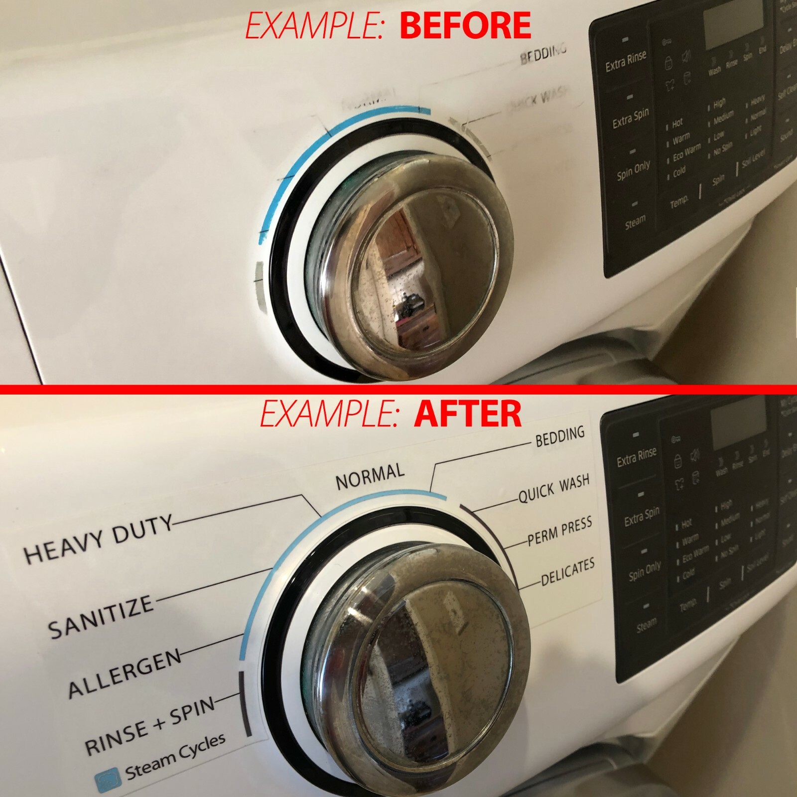 LG Model WM4500HBA Washer Sticker Label / Decal for Control Panel - Waterproof gallery