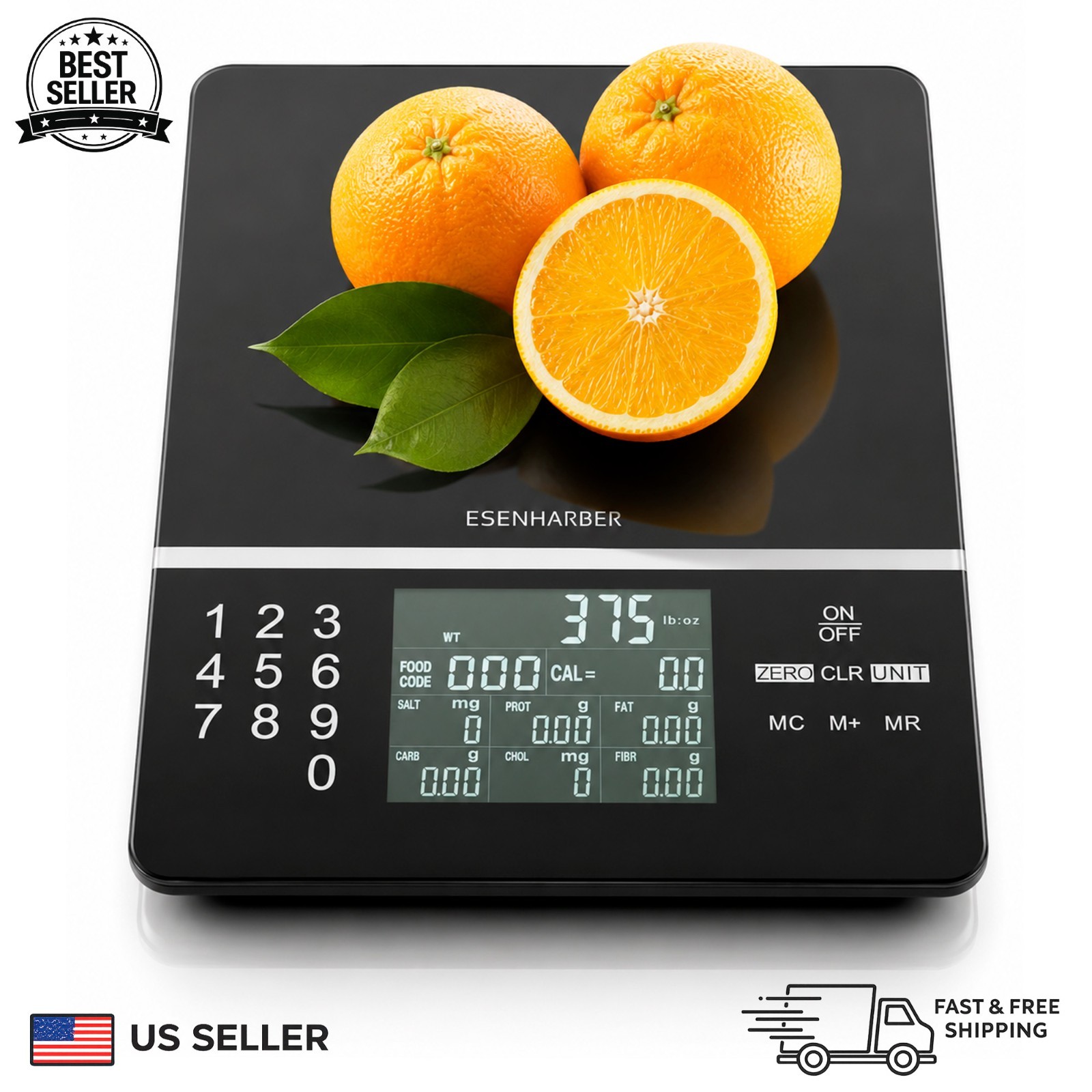 Food Scale Nutrition Calculator LCD Digital Scale Calorie Counter g oz lb mL Pro gallery