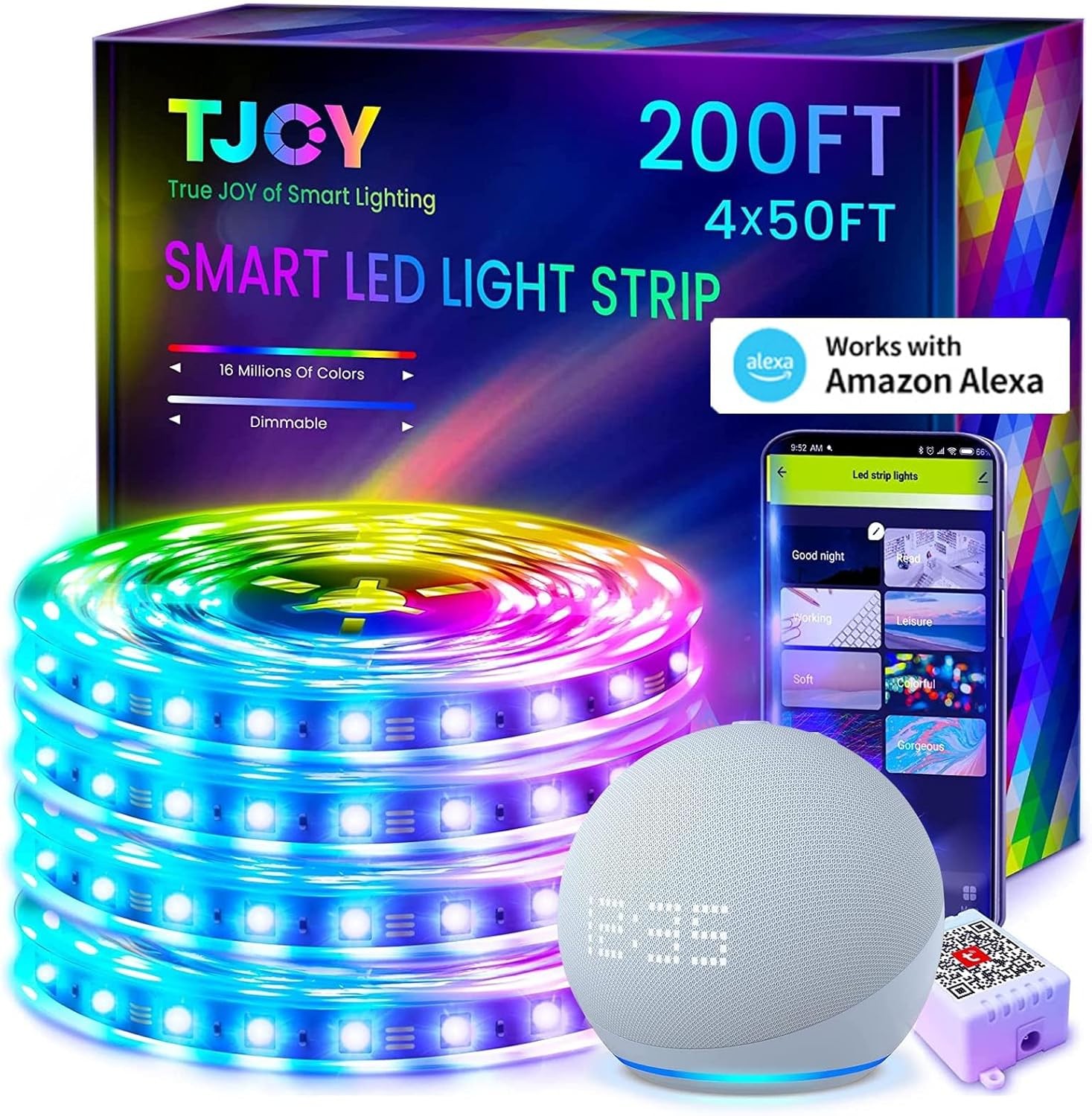 TJOY 200ft Smart Led Strip Lights for Bedroom, Alexa Light 200ft, Multicolor gallery