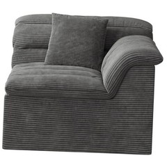 44″ Cloud Sectional Couch with Single Arm, Modern Compressed Sofa, Comfy Grey