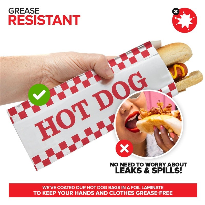 Stock Your Home Grease Resistant Red Checkered Hot Dog Sleeves 100 Ct gallery