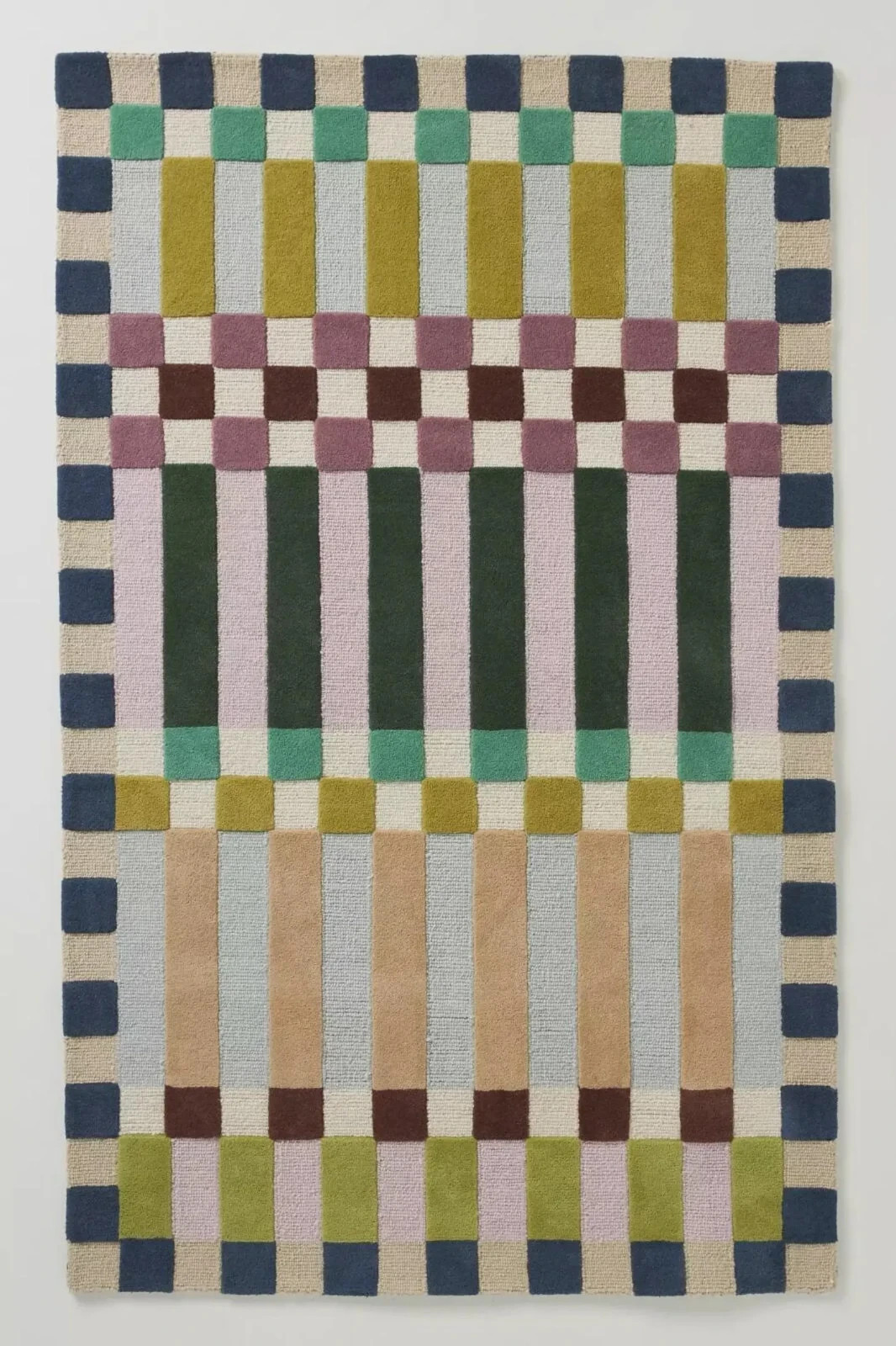 New Modern Hand Tufted Rug Multi Colored Hoxton High Low Pile Rug Carpet Rug gallery