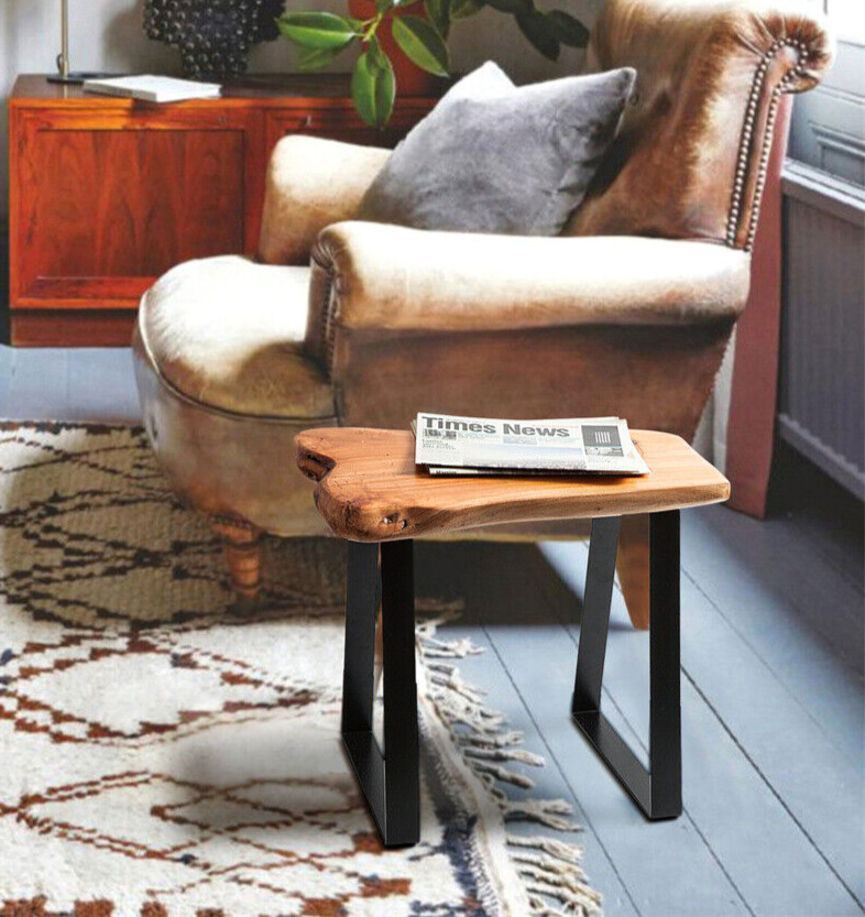 GREENAGE Cedar Wood Small Entryway Bench with Metal Legs, 20" x 12" x 17.5" H