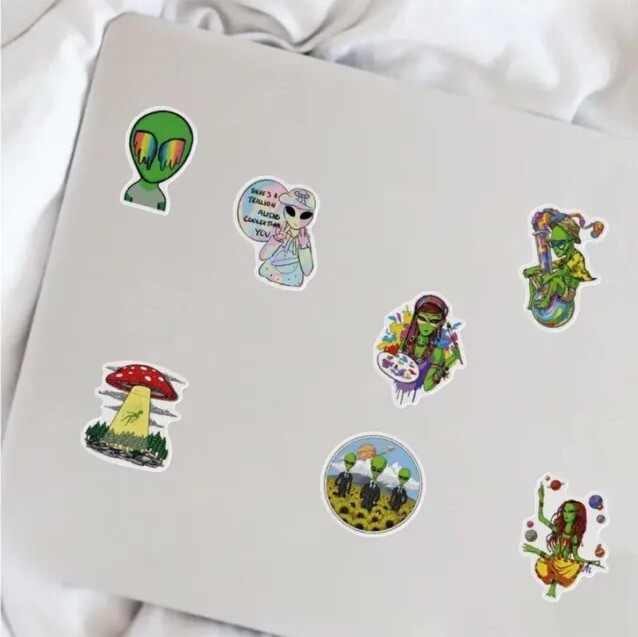 50+5pcs Alien Stickers 一 High Quality PVC Cartoon Stickers Marihuana gallery