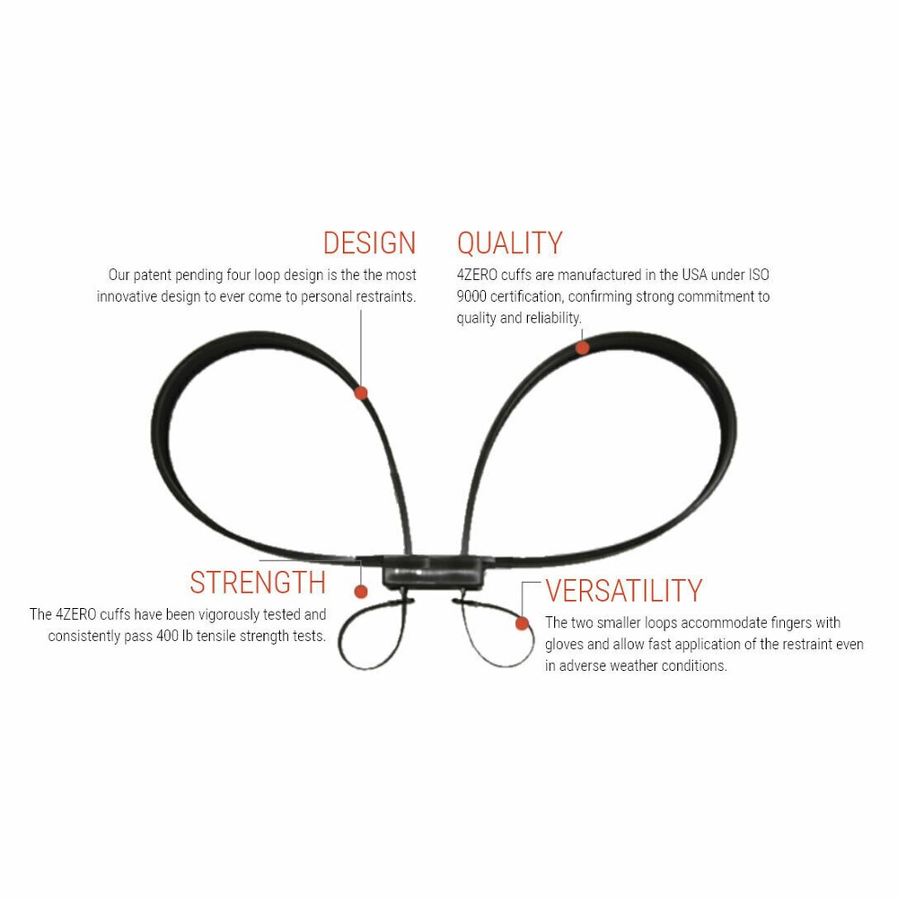 4ZERO Disposable Polymer Restraints 100/Pack