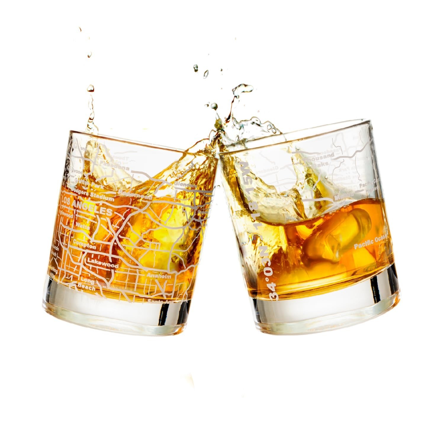 Greenline Goods Whiskey Glasses - 10 Oz Tumbler Gift Set for Los Angeles love... gallery