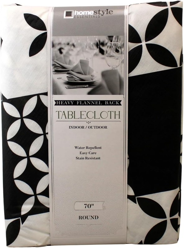 Dependable Industries Inc. Essentials Flannel Back Vinyl Tablecloth, 70" Round, gallery