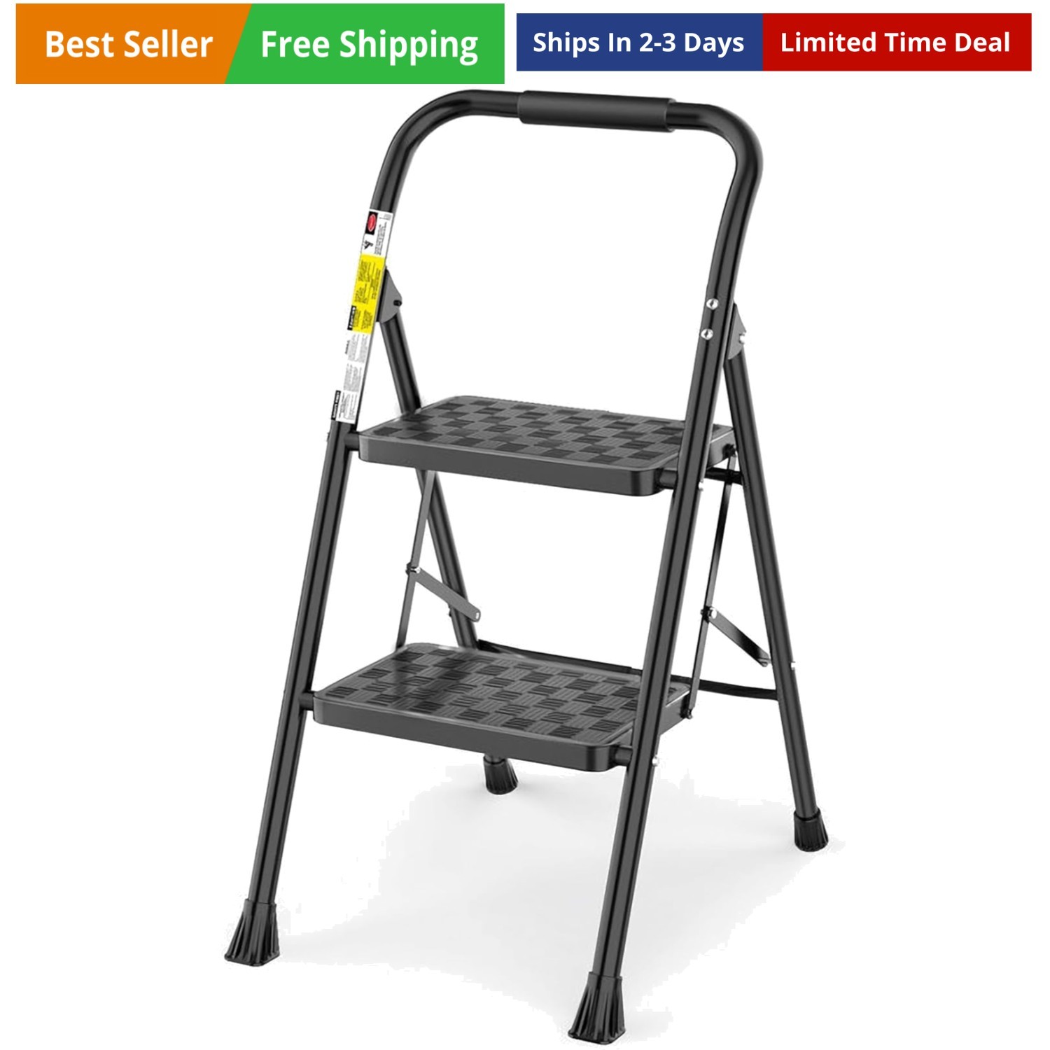 2 Step Ladder, Step Stool for Adults,2 Step Ladder Folding Step Stool with Wi... gallery