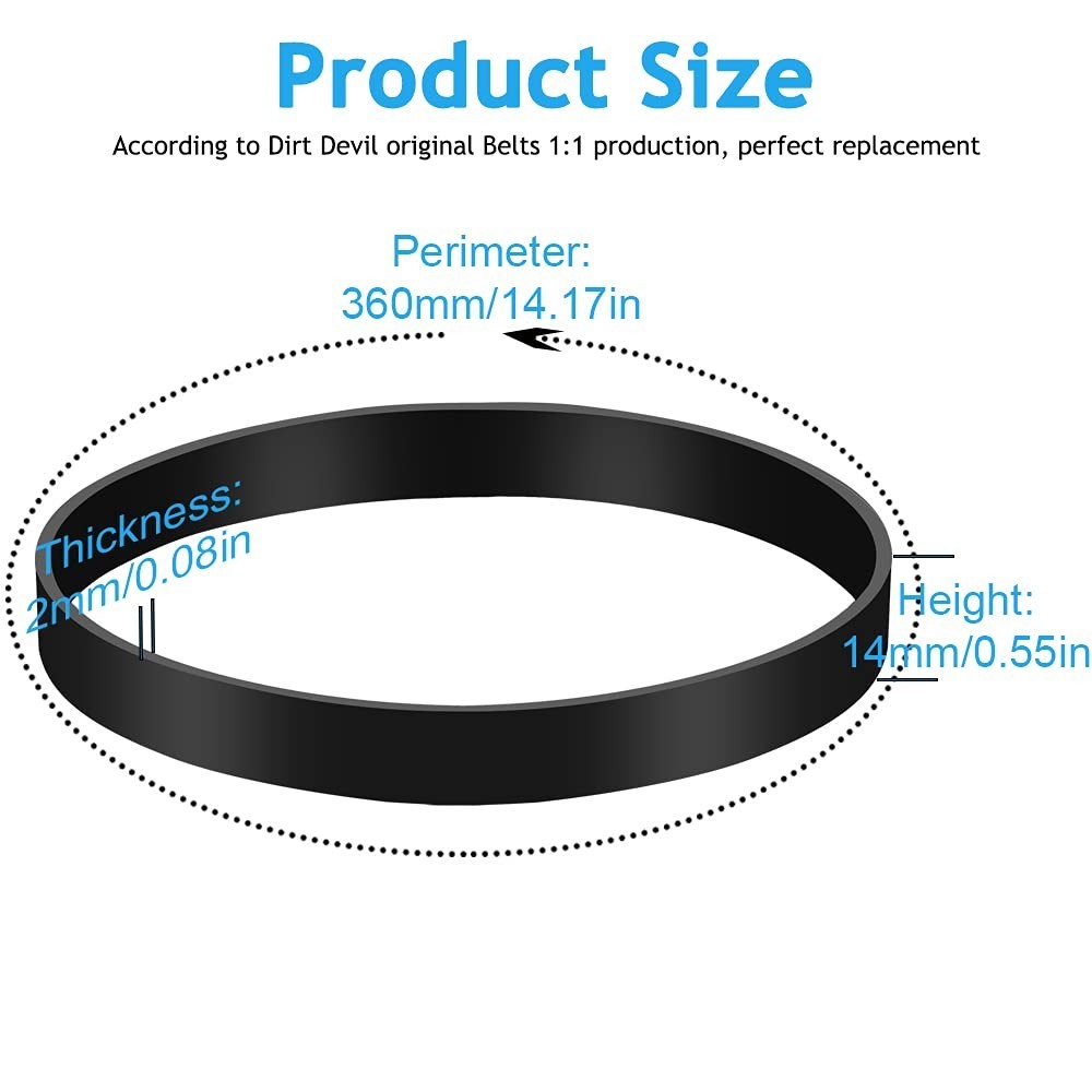 Dirt Devil Compatible Replacement Belts 2 Pack, High-Quality Rubber Design gallery