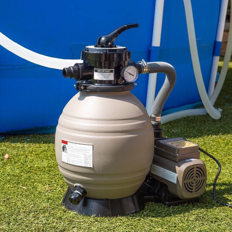 13" Sand Filter with Pool Pump Kit Above Ground Digital Programmer Timer 2640GPH gallery