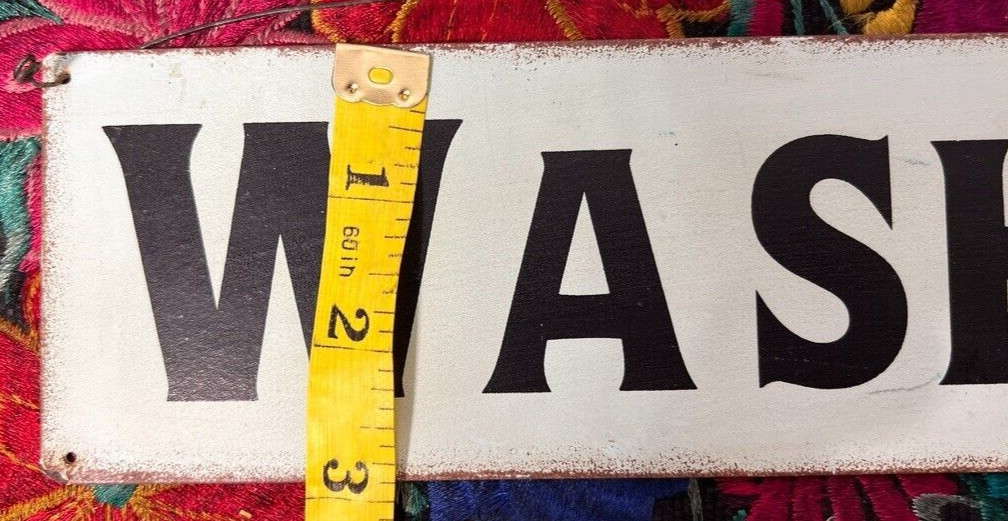 WASHROOM Vintage Look 15" x 3" Rustic Metal Sign Chic Retro gallery