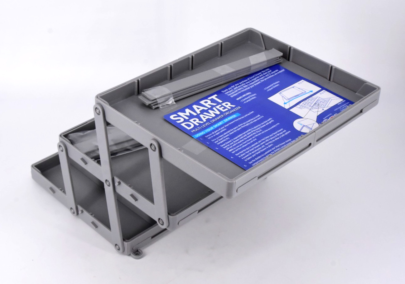 Smart Drawer 3X Multi-Level Drawer Organizer Cosmetics Jewelry Office Open Pkg gallery