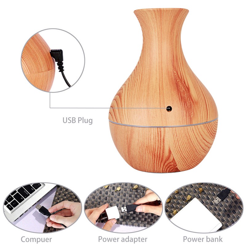 130ML Aroma Essential Oil Diffuser Wood Grain Aromatherapy Humidifier - 2 colors gallery