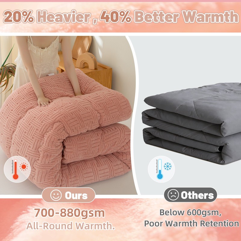 Extra Warm Plush Tufted Sherpa Comforter Twin Full Queen Luxury Winter Bedding gallery