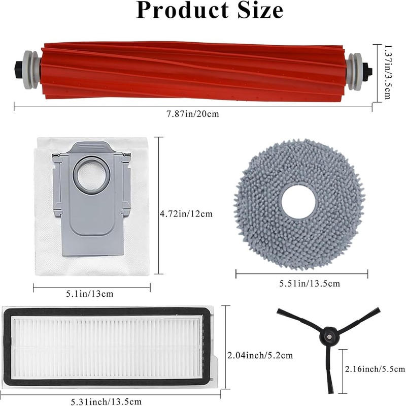 22-Piece Accessories Kit for Roborock Qrevo S/Plus/Pro/MaxV - Easy Replacement gallery